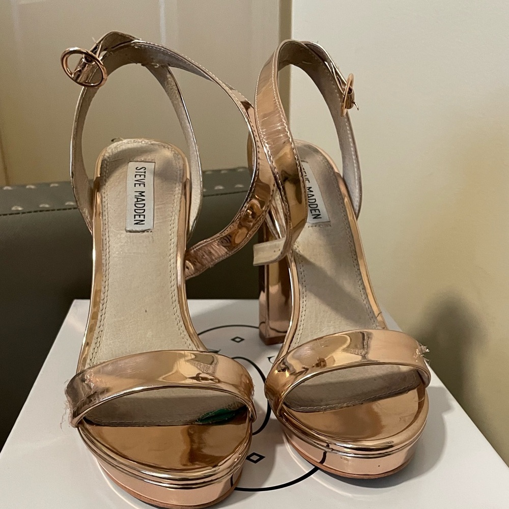 Steve Madden Rose Gold Platform Heels